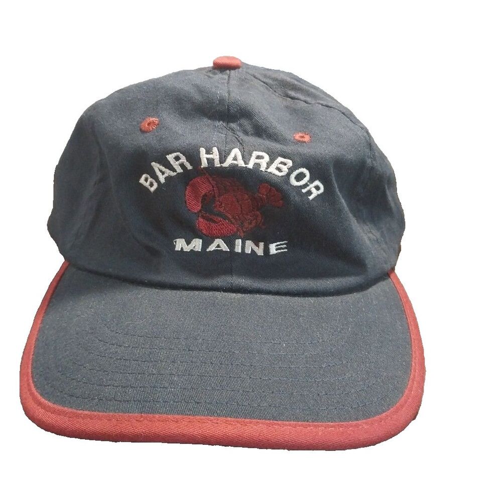 Bar Harbor Maine Baseball Hat Embroidered Lobster Adjustable